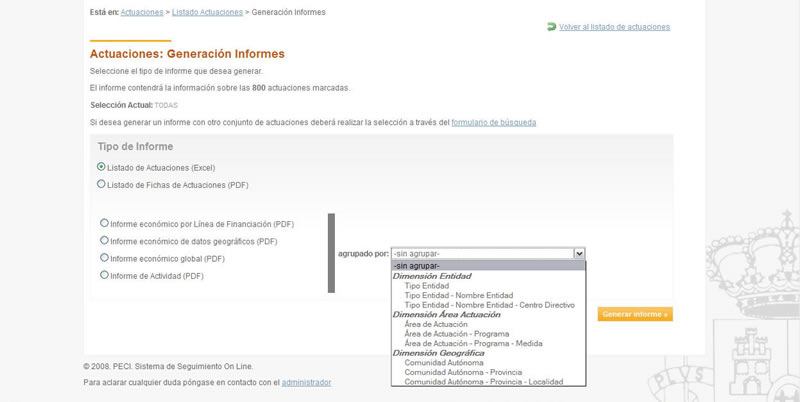 PECI. generador de informes